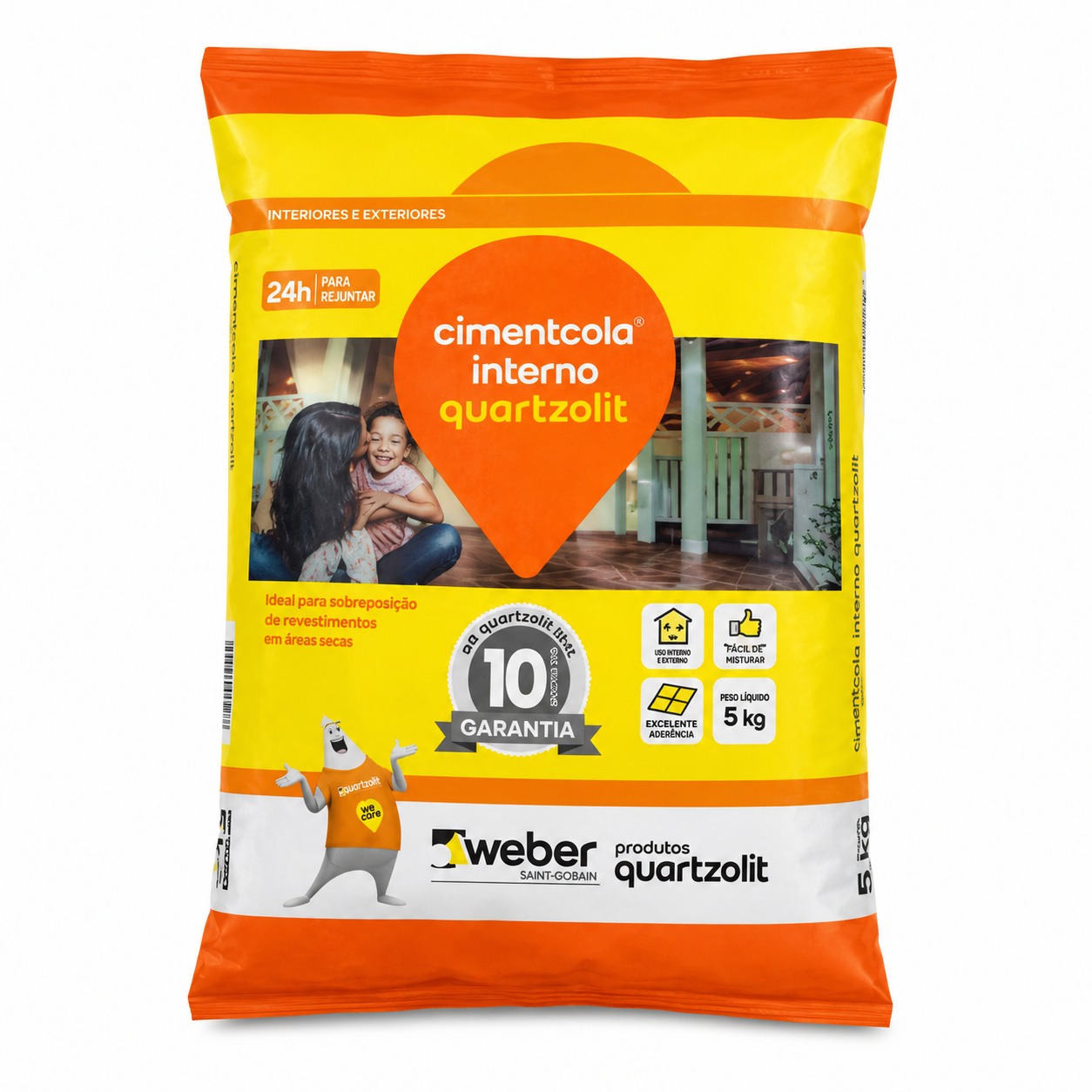 Argamassa Colante Quartzolit Cimentcola Interno 5kg