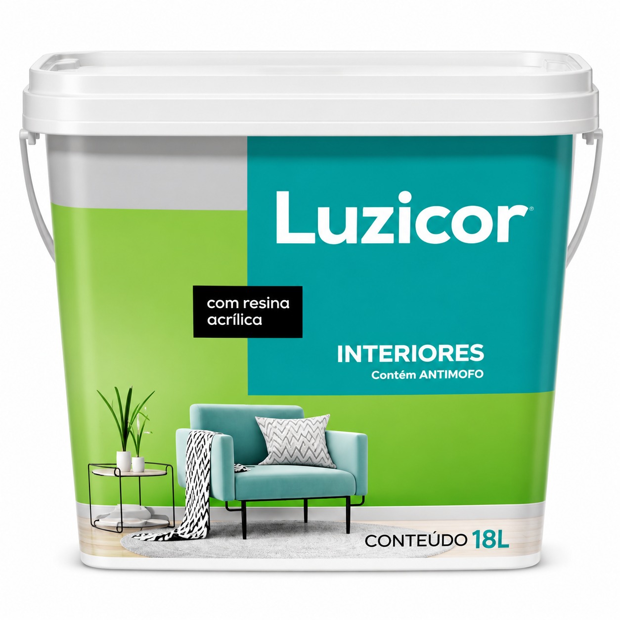 Tinta Acrílica Luzicor Interiores Antimofo 18L