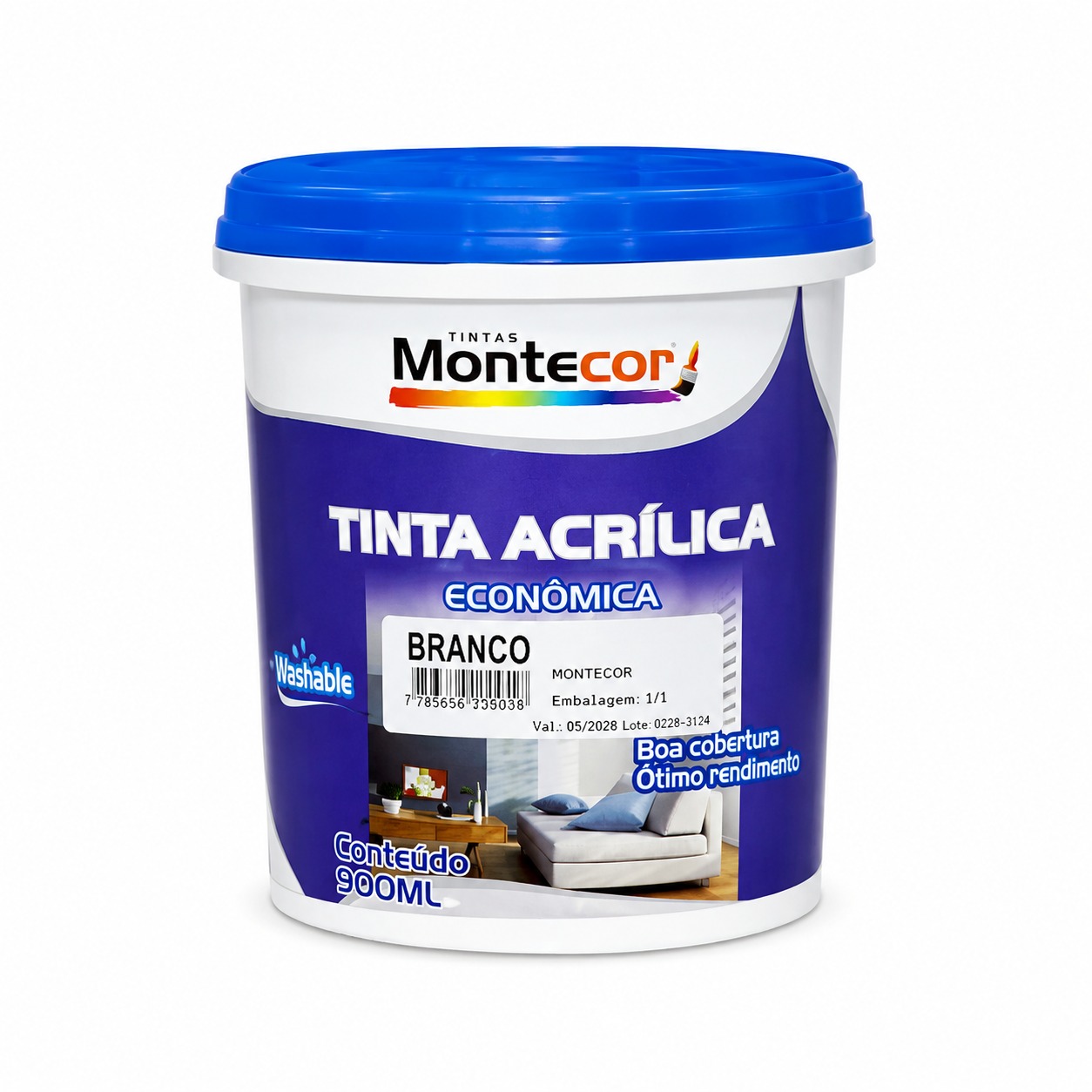 Tinta Acrílica Econômica Montecor Branco 900ml